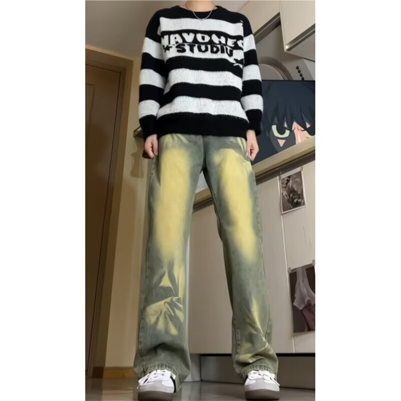 2024美式牛仔裤男款直筒长裤潮XF907P48,男装牛仔裤,星座1116-2