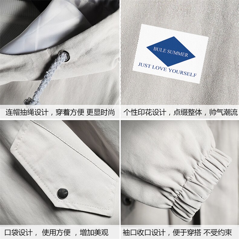 JK41061-P85纯棉连帽夹克男士大码工装夹克男外套男网格挂拍,男装夹克,电商A040A