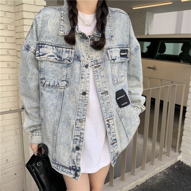 A423-P78设计感小众牛仔外套春秋情侣穿搭棒球服,男装工装外套,星座911