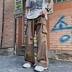美式复古多口袋灯芯绒工装裤男KA887P55，男装休闲裤，星座1116-2
