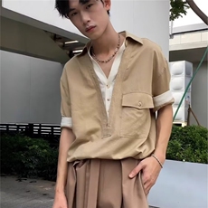 1506/QH25090/P44男装拉链polo衫户外舒柔特衬衫式保罗衫短袖t恤，男装T恤，星座1506