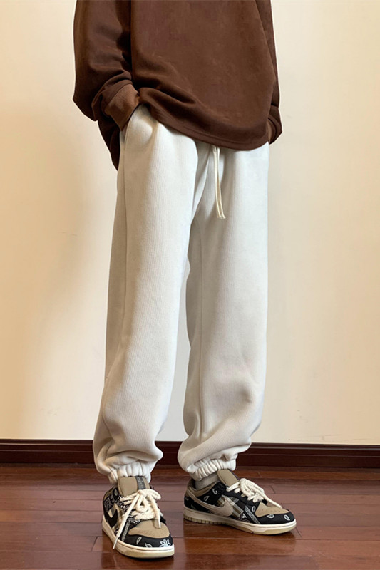 欧棉绒羊羔毛加绒束脚长裤M~5XLXZ604-KG54-P65控78,男装卫衣,星座604