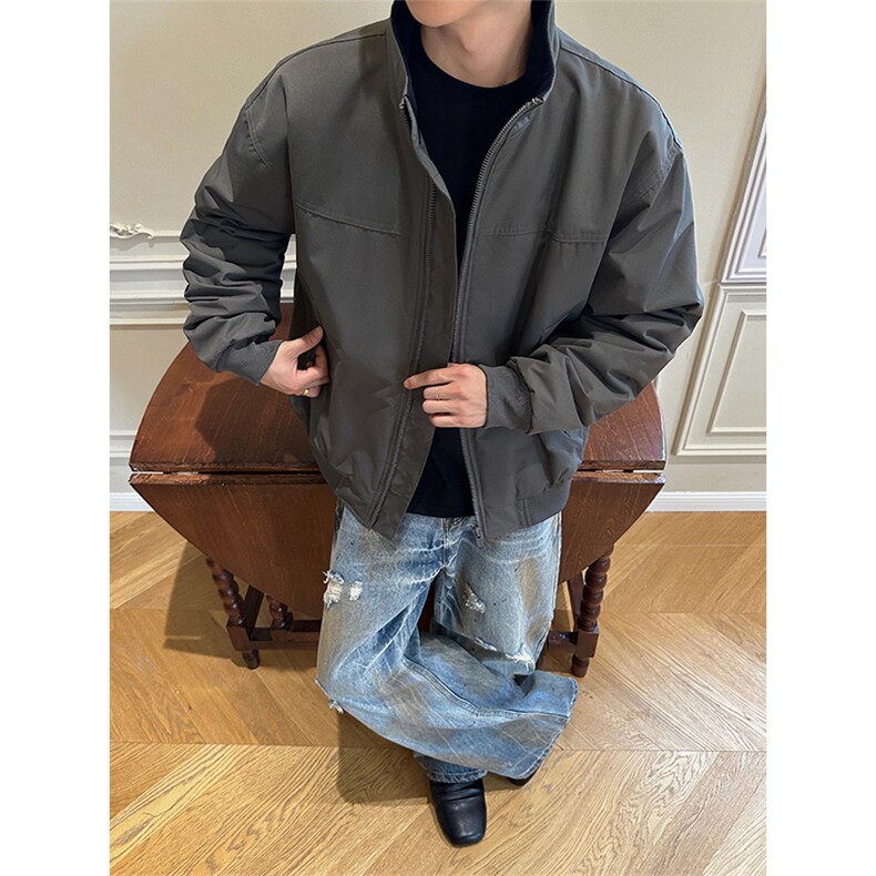 男生宽肩棉衣纯色百搭加厚保暖外套加棉夹克立领棉服MF3665-特P62,男装夹克,电商B295