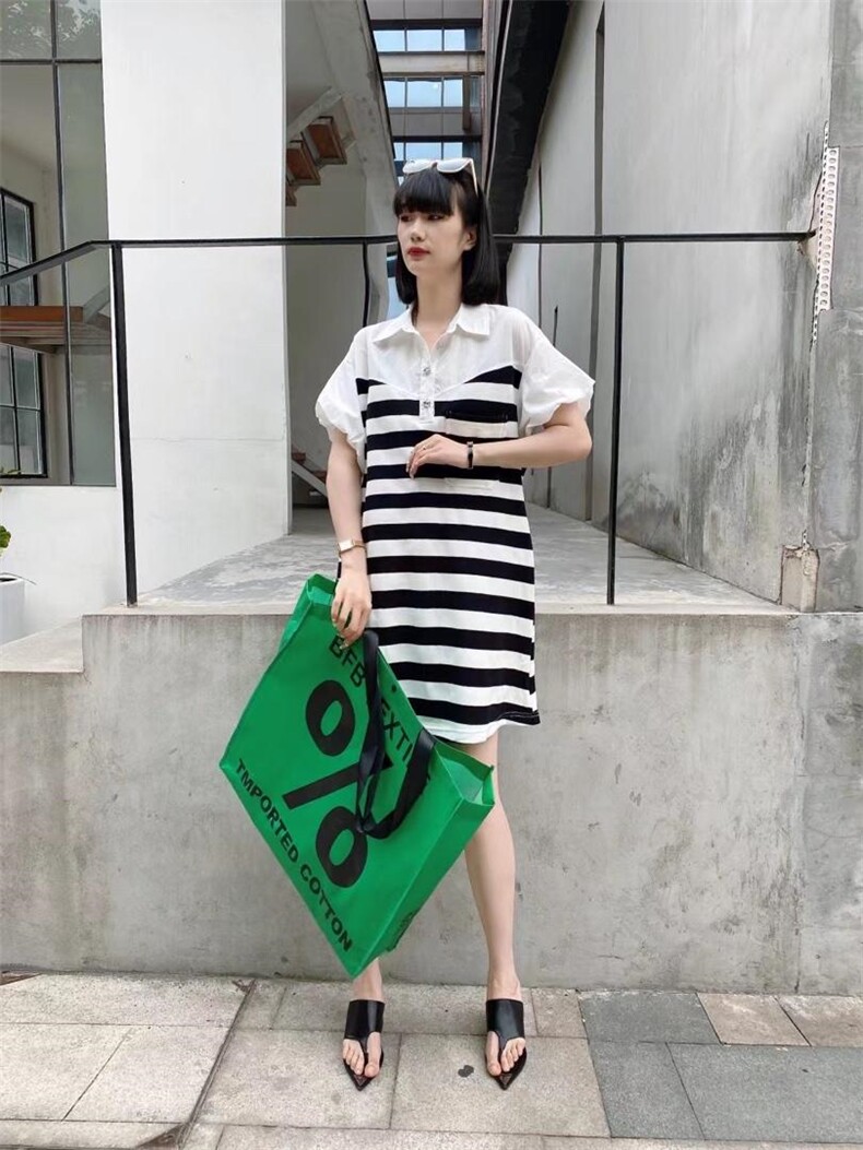 爱美欧，拼接条纹Polo裙，其它，爱美欧