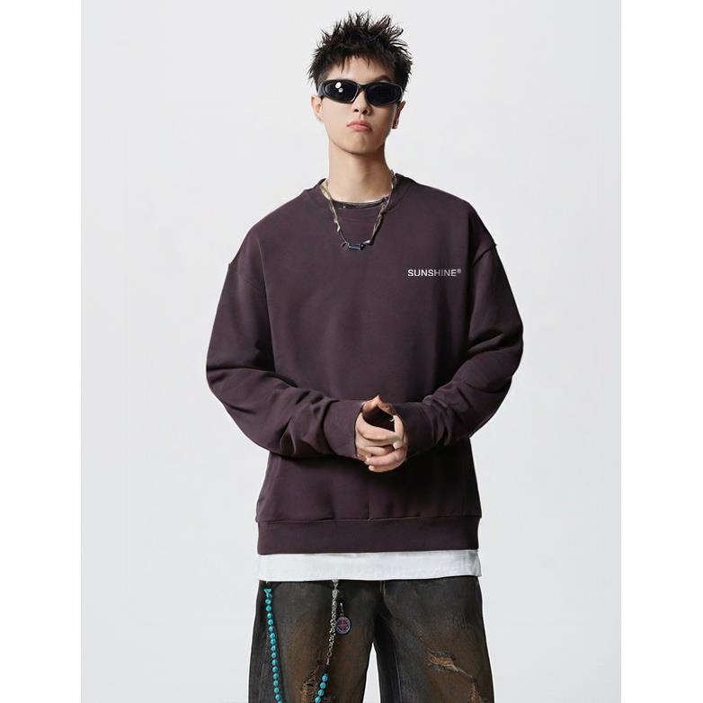 W11男女休闲大码小字母印花圆领长袖卫衣外套学生青少年团队班服图片