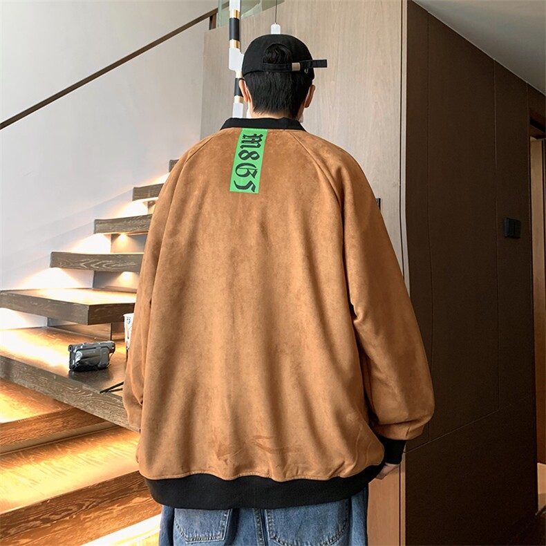 22秋新款宽松休闲oversize麂皮棒球外套B266-Y611-P70,女装短外套,星座B257-1