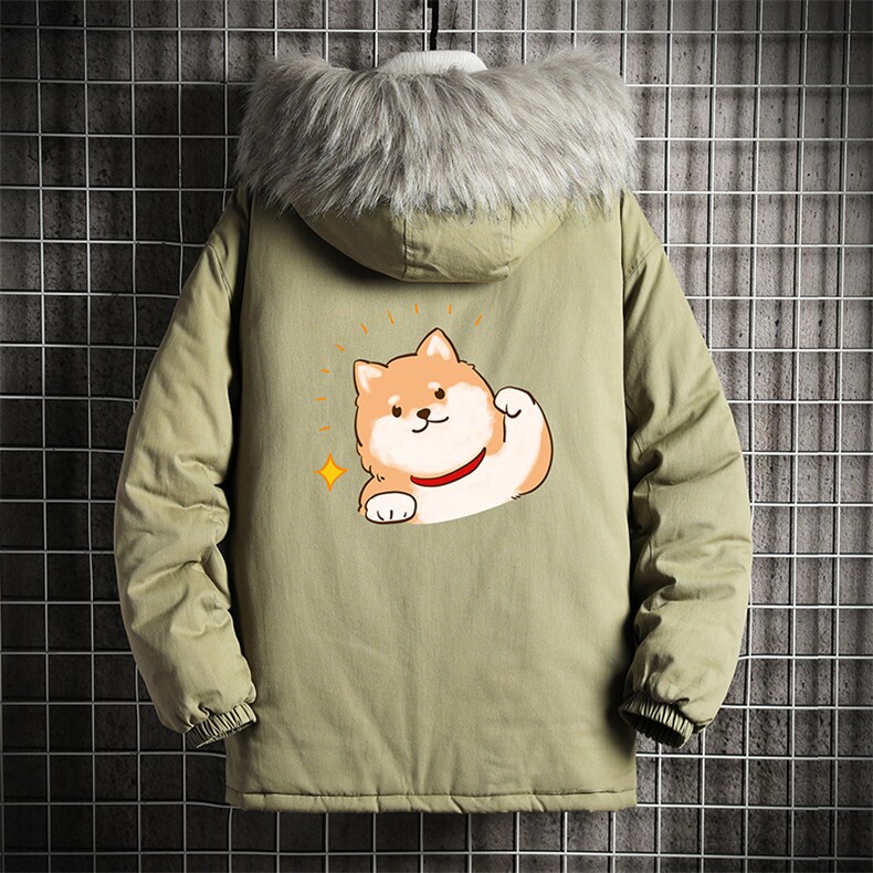 MM48146-P130冬季大毛领衣男士大码加厚袄男服网格挂拍,男装棉衣,电商A040A