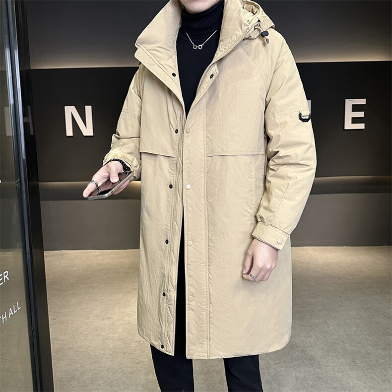 标90羽绒服男中长款连帽2025新款冬季外套B240-YR8019-1-P365,男装羽绒服,电商B240