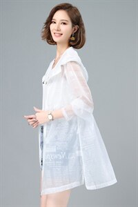 薄款印花防晒衣女式中长款夏季2025新款防紫外线连帽透气冰丝外套图片