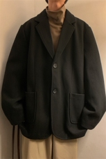 N6169/P95加棉P105冬季新开叉呢料毛呢西服男宽松外套上衣呢大衣，男装西服，电商A141