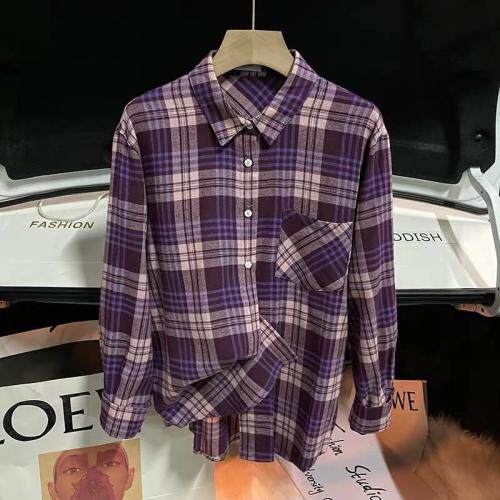 春季格子衬衫，女装衬衫，戈朴