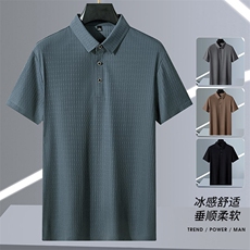 夏季新款无痕短袖Polo衫冰丝锦氨T恤HS1165-P38，男装T恤，星座1206（原A206）