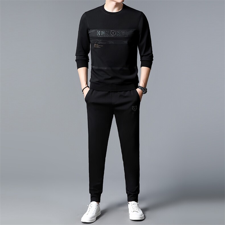 男士秋季休闲圆领精品简约帅气高尔夫运动套装YF3038-2/P145,男装休闲套装,星座1105-3
