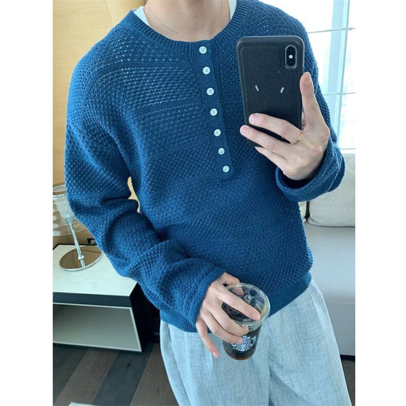 简约原宿流行潮流新款原版镂空针织衫时尚ins气质文艺MYA340，男装针织衫/毛衣，星座516A