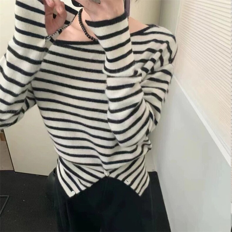女士秋冬羊毛衫纯色条纹简约羊毛,女装羊毛衫,泰沅羊绒