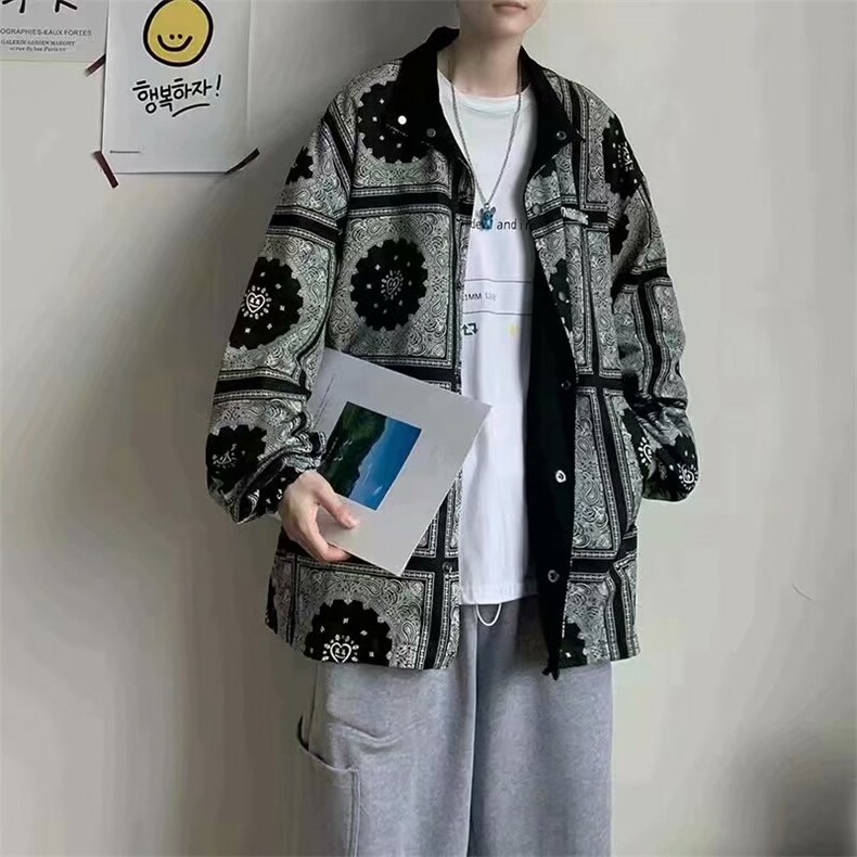 韩版港风工装日系外套宽松潮流ins超火洋气秋装夹克W1283-P55,男装夹克,星座512-4