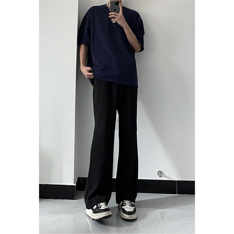纯色cleanfit冰丝裤子马吉拉那不勒斯西裤高级感痞帅微喇西装裤,男装休闲裤,星座310A-4