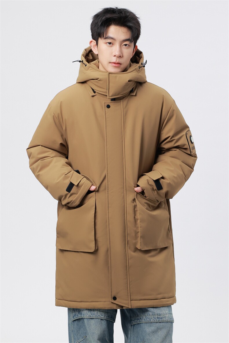 自家图有视频中长款棉服连帽登山情侣聚热保暖工装棉衣M2573p110,男装棉衣,电商D315