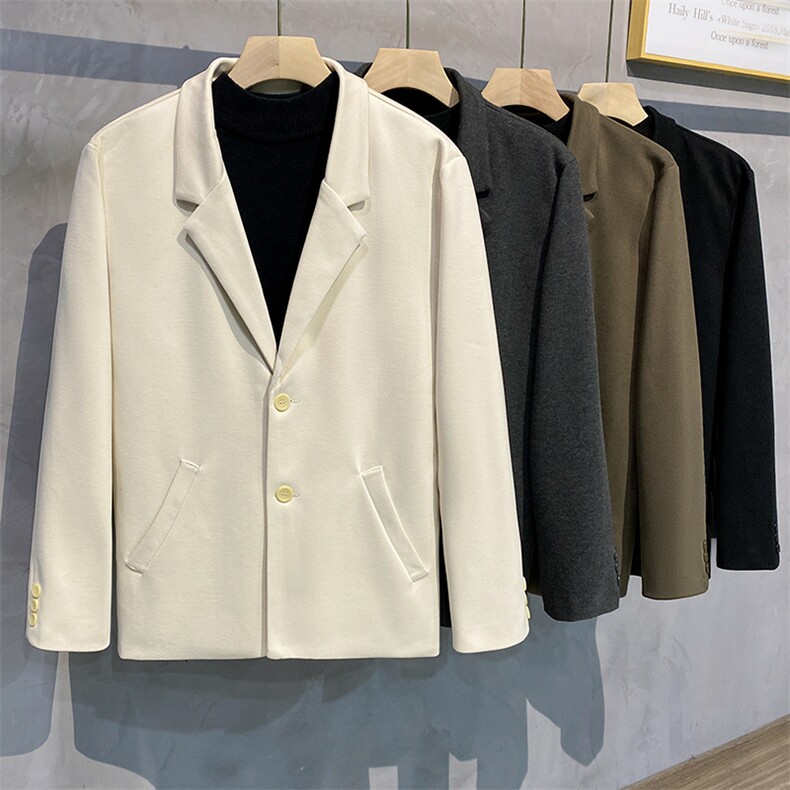 ins休闲毛呢西服男韩版潮流痞帅气小西装上衣港风潮牌单西外套，男装西服，星座505-2（原电商A260-1)