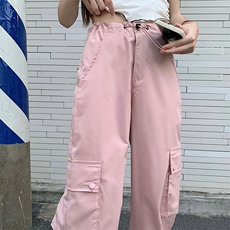 薄款速干工装裤女夏季显瘦哈伦休闲裤高腰阔腿美式运动裤B88P45，男装休闲裤，星座1116-2