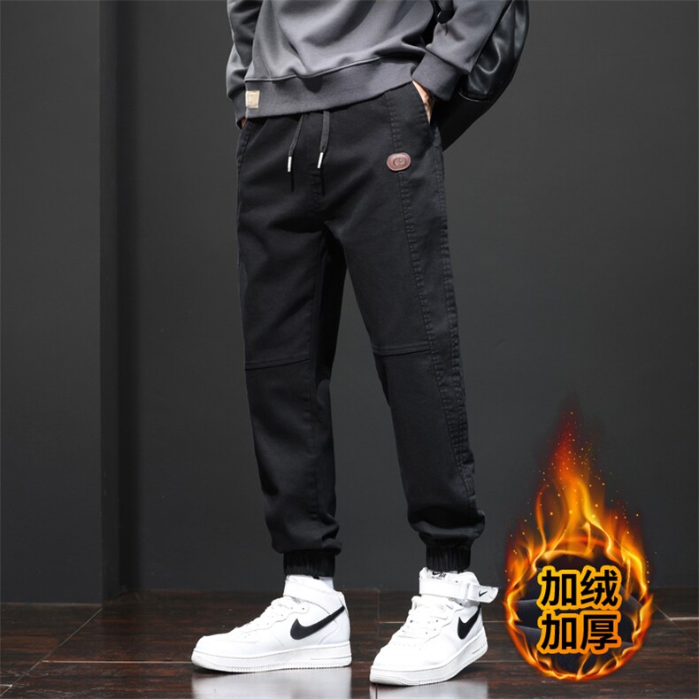 冬季潮牌工装裤男秋冬款加厚宽松束脚运动休闲裤J666-P40/加绒P50图片