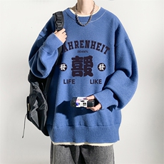 控78假两件毛衣男大码加绒针织衫男毛线衣M80256-P55加绒P70，男装针织衫/毛衣，电商A040