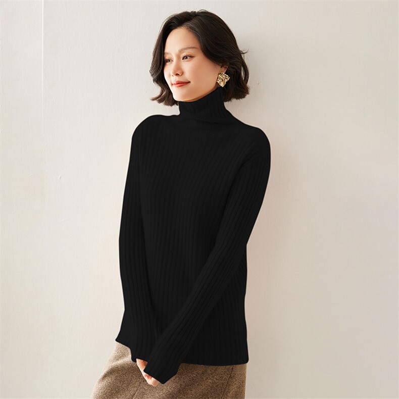 2024秋季新款女士高领长袖短款套头35%羊绒衫休闲百搭，女装羊绒衫，澳煜绒