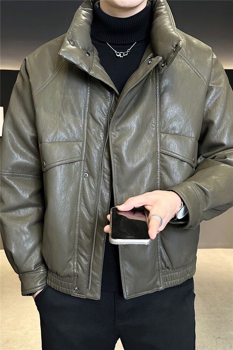新标95绒男士羽绒服冬季2025新款皮夹克外套A313-859507-P295,男装夹克,电商A313