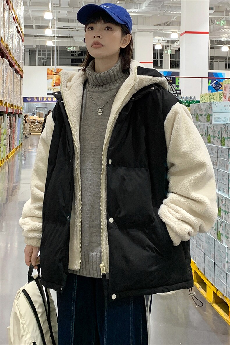 2024冬款中性风羊羔绒棉服假两件棉衣外套男女8338-P130控价178,男装棉衣,电商A441-1