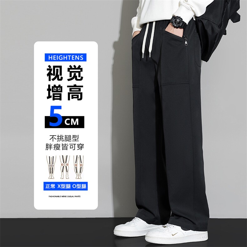 秋季大码男士M-8XL时尚休闲个性口袋直筒休闲裤 大码图片