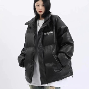 美式立领鳄鱼纹PU皮棉服外套男保暖潮宽松面包服棉衣TT3353 P115图片