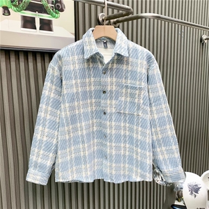 小香风格子复古翻领外套法式轻奢高级感潮流休闲夹克上衣男图片