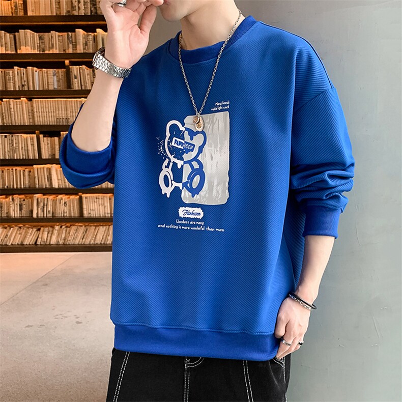 好质量！男士长袖t恤印花卫衣男秋季潮牌衣服潮流百搭W628,男装卫衣,星座815-2