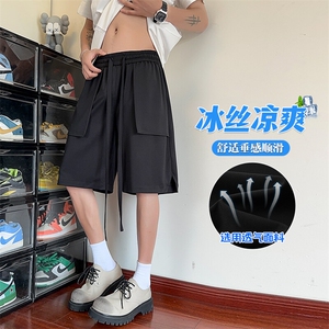 特批P30无差价夏季大口袋冰感冰丝垂感顺滑大码五分短裤男DK5824图片