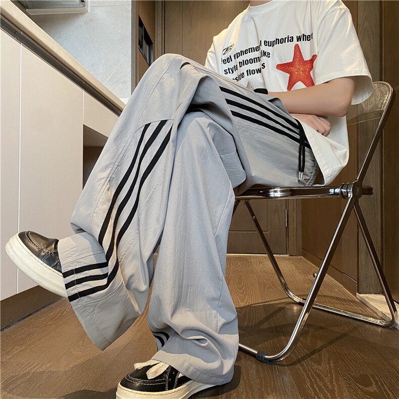 夏季新款潮流美式条纹设计速干宽松休闲裤B315-K25418-特p35控68，男装休闲裤，电商B315