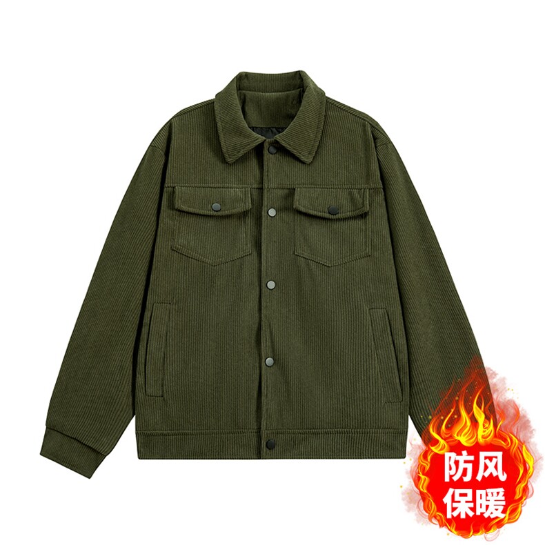2025秋季新款灯芯绒棒球领复古潮流薄中年爸爸夹克男潮JK3136-P48图片