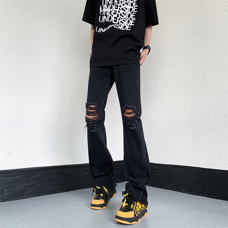 美式高街ins小众破洞牛仔裤货号K751P60,男装牛仔裤,电商A063