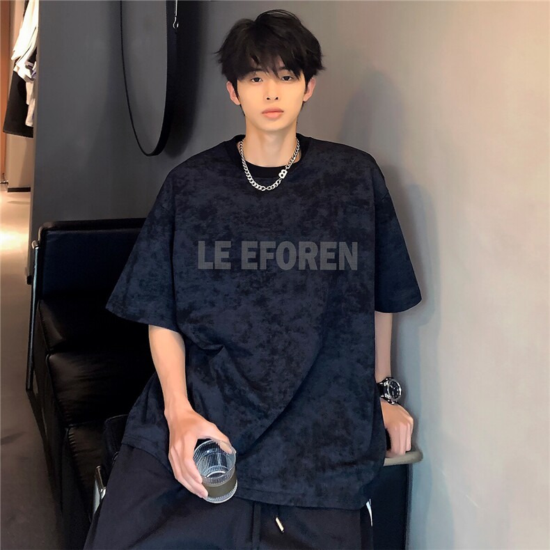 圆领百搭休闲街头户外通勤日系小众日常上衣短袖夏季T恤T17-P25，男装T恤，电商C307