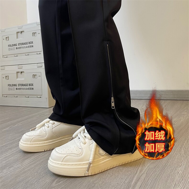 04秋冬款港风拉链加绒西裤男垂感休闲裤XZ211-1-K2303-P55加绒P65，男装西裤，星座211-1