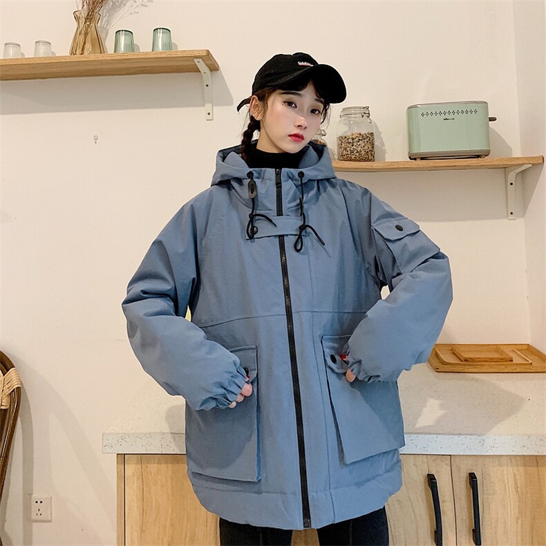 情侣装冬装新款加厚连帽棉衣港风潮工装情侣棉服MY916-P115控159,男装棉衣,星座311A