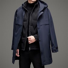 BAMJ-1212Y钱塘2020-2冬季厚款休闲简约长款中年男士外套P320，男装夹克，钱塘207-2