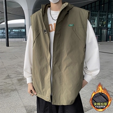 美式vintage冲锋衣加棉工装马甲机能风坎肩背心棉服MJ083-P65，男装背心/马甲，星座308B-1