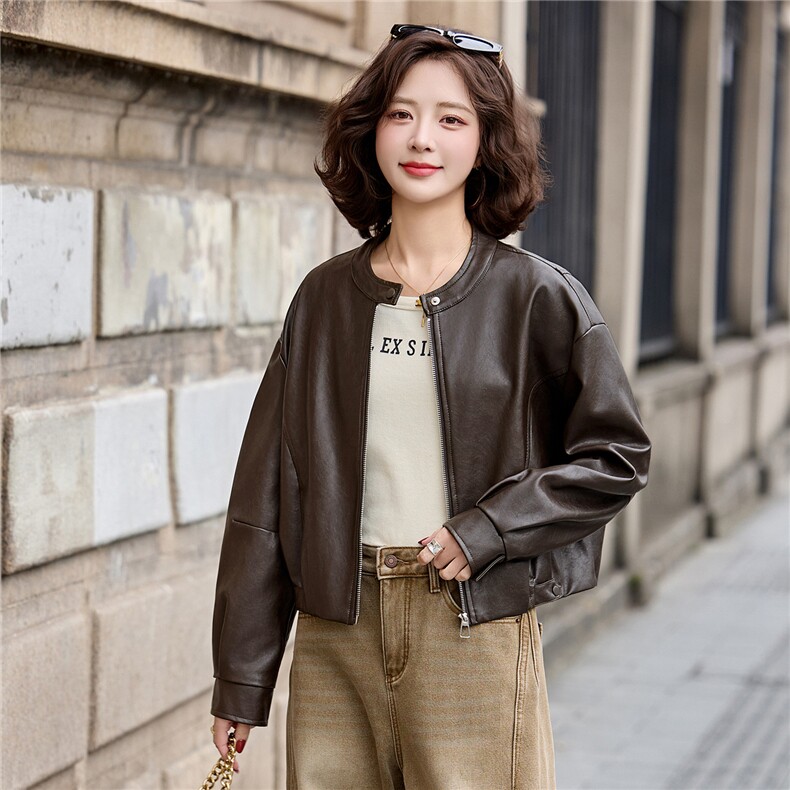 2026年春季新款现货休闲时尚皮衣外套品质女装,女装皮衣,臻衣坊