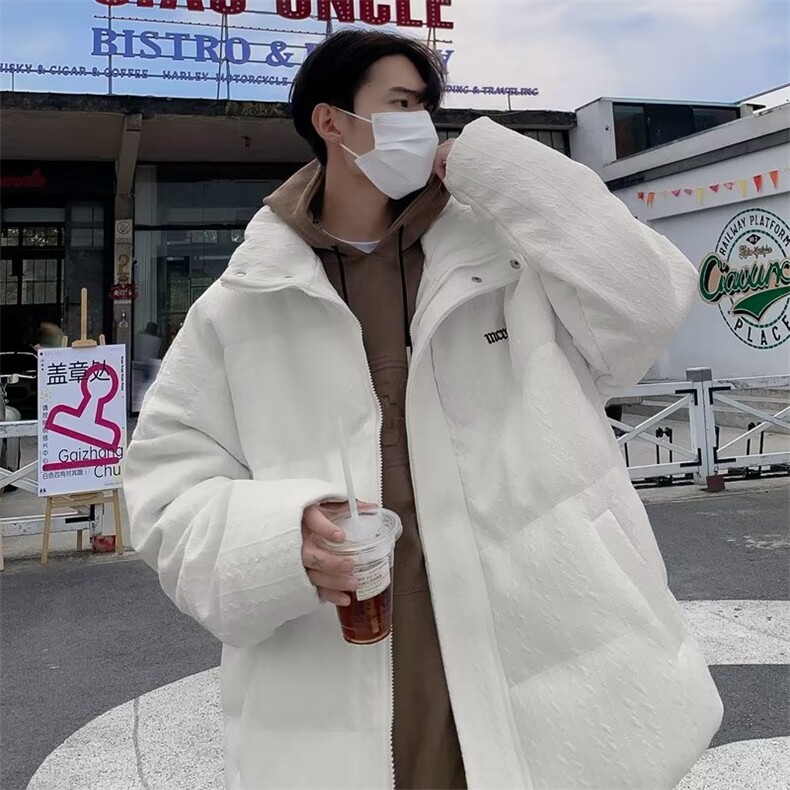 棉服男韩版潮流高街帅气保暖字母2024冬季ins宽松外套MF081-P86,男装棉衣,星座412-3
