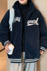 冬季棉服加厚保暖字母棉衣港风潮流羊羔毛外套男A409-1，男装棉衣，电商A409-1