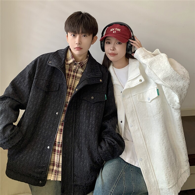 INCLEA美式复古工装外套男春秋新款潮牌压花设计宽松大码夹克，男装夹克，星座226-2