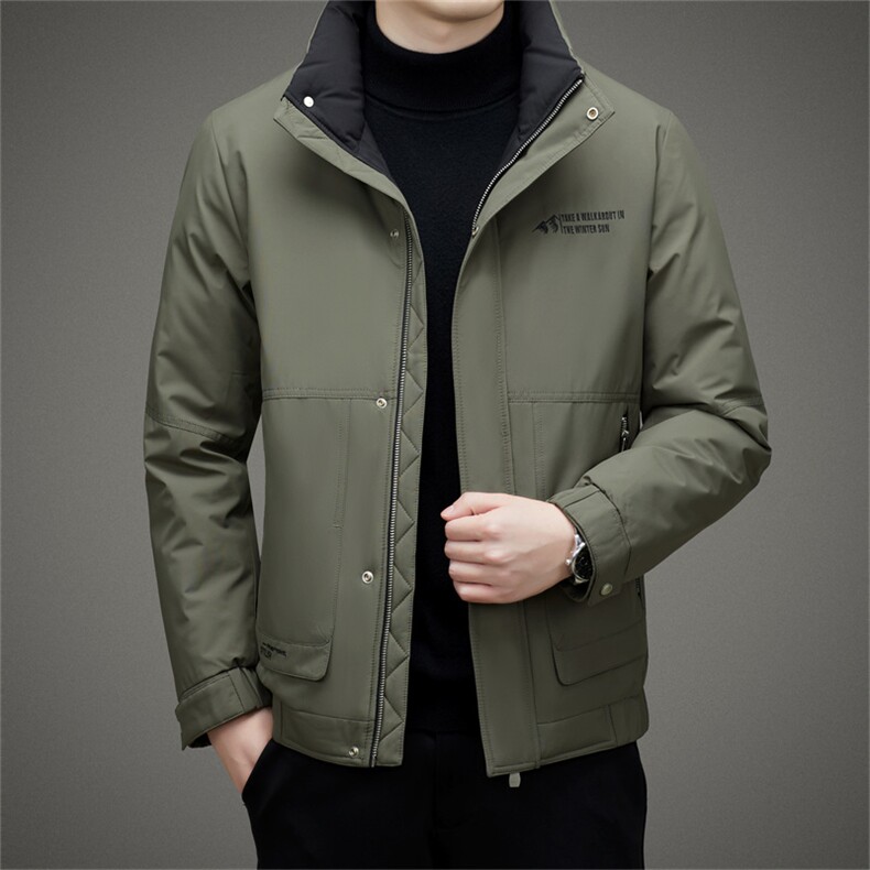 BAMJ-8990钱塘2020-2中年男士冬季厚款立领百搭简约羽绒服P225,男装羽绒服,钱塘207-2