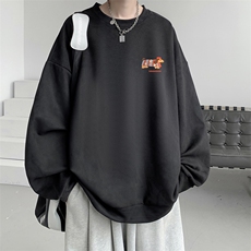 麂皮绒卫衣男大码重磅长袖t恤男JW81438-P35加绒款P45，男装T恤，电商A040