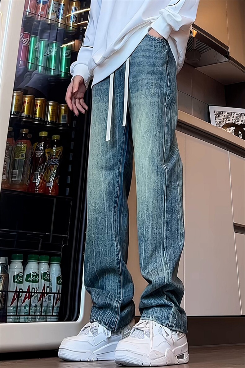 B221美式ins高街小众提花休闲直筒牛仔裤LK24228-特P40控68,男装牛仔裤,电商B221