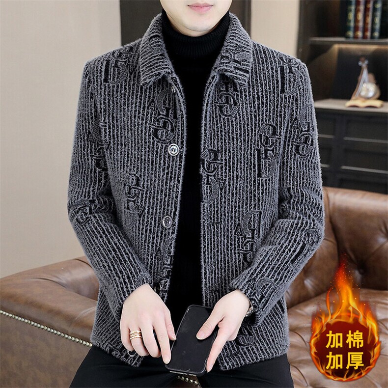 秋冬新款男士翻领毛呢大衣短款加棉加厚夹克外套男A88P140图片